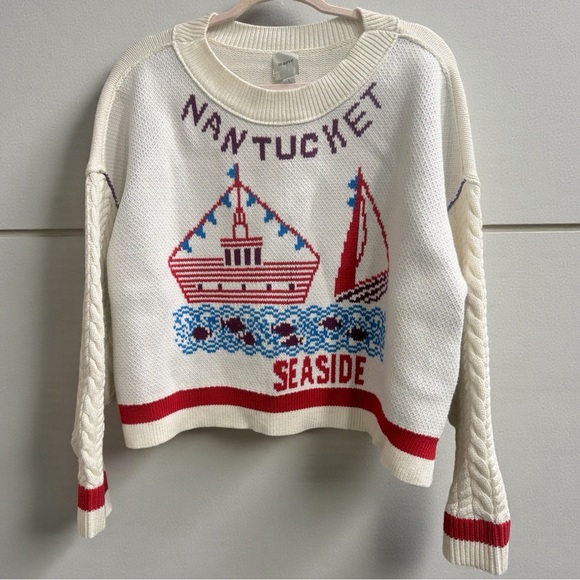 $188! Anthropologie Maeve Graphic Cable-Knit Sweater Small NWOT - Picture 5 of 6